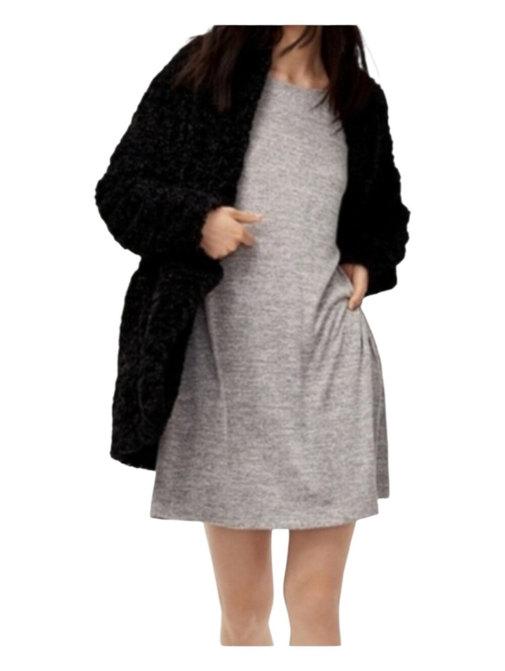 Wilfred Free Brown Cober Midi Shirt Dress Oversized XS Minimalist Relaxed Fit